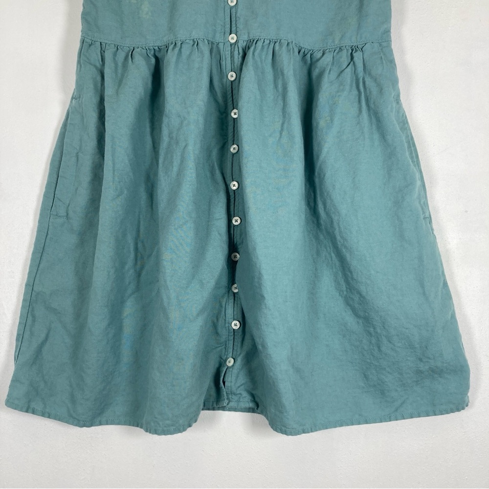 Madewell Mini Dress Babydoll Womens XS Green Alexandra Button Front Cottagecore - Picture 6 of 15